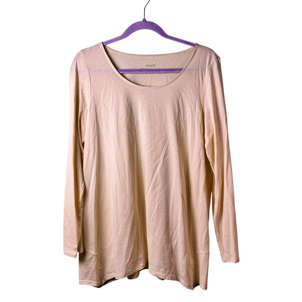 Purejill Butter Yellow Dipped hem A-line‎ Blouse  Cotton/Modal Size Medium